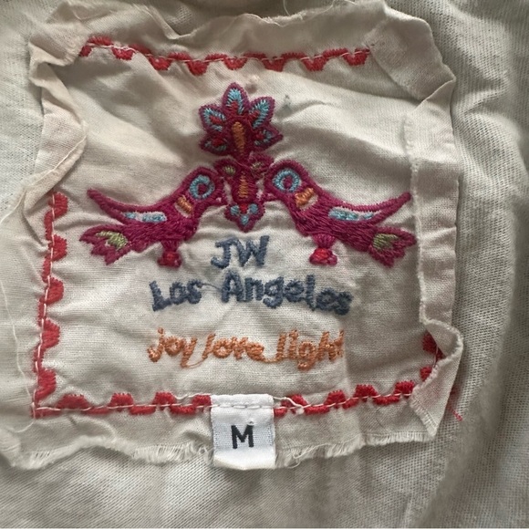 Johnny Was JW Los Angeles Cotton Embroidered Cardigan Kimono pockets medium - Picture 7 of 8